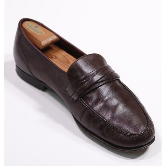 Allen Edmonds Bergamo Brown Penny Loafers Made in Italy 12D - Picture 7 of 12